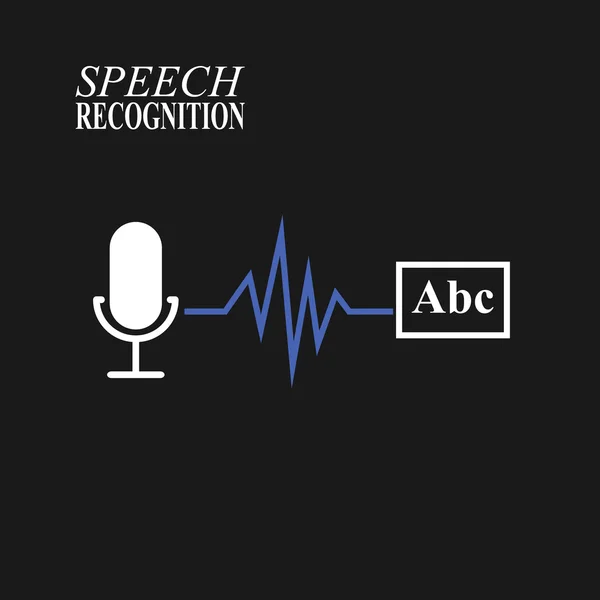 Ilustración de reconocimiento de voz — Vector de stock