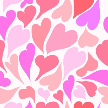 Farklı renkte soyut şekilli kalpler ve pürüzsüz gölgeler. Elle çizilmiş kalp koleksiyonu kusursuz desen. Fayanslar, dekorasyon, ambalaj, kumaş, tekstil ve parmak izleri için iyidir..