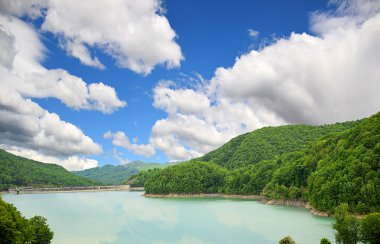 Dağ gölü, pastoral yaz yatay