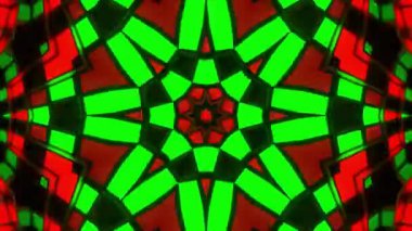 Psikedelik Kaleydoskop Patlaması simetrik kaleydoskop şekilleri patlıyor ve canlı renklerle beatendly döngülerde şekil değiştiriyor