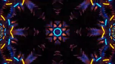 Psikedelik Kaleydoskop Patlaması simetrik kaleydoskop şekilleri patlıyor ve canlı renklerle beatendly döngülerde şekil değiştiriyor
