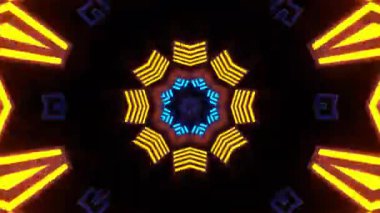 Psikedelik Kaleydoskop Patlaması simetrik kaleydoskop şekilleri patlıyor ve canlı renklerle beatendly döngülerde şekil değiştiriyor
