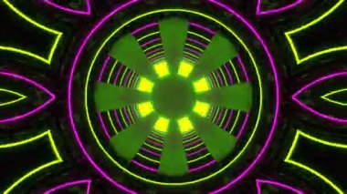 Psikedelik Kaleydoskop Patlaması simetrik kaleydoskop şekilleri patlıyor ve canlı renklerle beatendly döngülerde şekil değiştiriyor