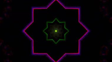 Psikedelik Kaleydoskop Patlaması simetrik kaleydoskop şekilleri patlıyor ve canlı renklerle beatendly döngülerde şekil değiştiriyor