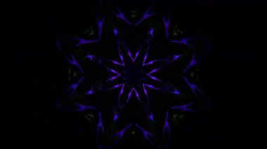 Psikedelik Kaleydoskop Patlaması simetrik kaleydoskop şekilleri patlıyor ve canlı renklerle beatendly döngülerde şekil değiştiriyor