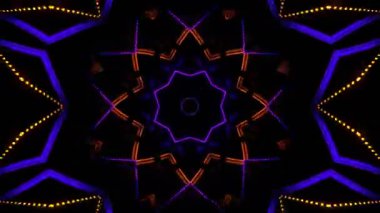 Psikedelik Kaleydoskop Patlaması simetrik kaleydoskop şekilleri patlıyor ve canlı renklerle beatendly döngülerde şekil değiştiriyor