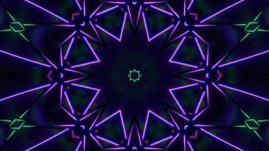 Psychedelic Kaleidoscope Burst Symmetric kaleidoscope shapes bursting and morphing with vibrant colors on beatfriendly loops