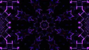 Psikedelik Kaleydoskop Patlaması simetrik kaleydoskop şekilleri patlıyor ve canlı renklerle beatendly döngülerde şekil değiştiriyor