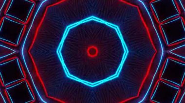 Psychedelic Kaleidoscope Burst Symmetric kaleidoscope shapes bursting and morphing with vibrant colors on beatfriendly loops