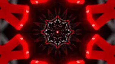 Psikedelik Kaleydoskop Patlaması simetrik kaleydoskop şekilleri patlıyor ve canlı renklerle beatendly döngülerde şekil değiştiriyor