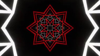 Psikedelik Kaleydoskop Patlaması simetrik kaleydoskop şekilleri patlıyor ve canlı renklerle beatendly döngülerde şekil değiştiriyor