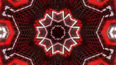 Psikedelik Kaleydoskop Patlaması simetrik kaleydoskop şekilleri patlıyor ve canlı renklerle beatendly döngülerde şekil değiştiriyor