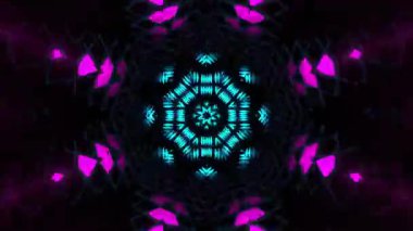 Psikedelik Kaleydoskop Patlaması simetrik kaleydoskop şekilleri patlıyor ve canlı renklerle beatendly döngülerde şekil değiştiriyor
