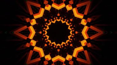 Psikedelik Kaleydoskop Patlaması simetrik kaleydoskop şekilleri patlıyor ve canlı renklerle beatendly döngülerde şekil değiştiriyor