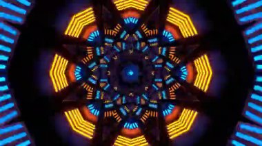 Psikedelik Kaleydoskop Patlaması simetrik kaleydoskop şekilleri patlıyor ve canlı renklerle beatendly döngülerde şekil değiştiriyor