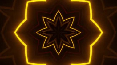 Psikedelik Kaleydoskop Patlaması simetrik kaleydoskop şekilleri patlıyor ve canlı renklerle beatendly döngülerde şekil değiştiriyor