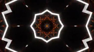 Psychedelic Kaleidoscope Burst Symmetric kaleidoscope shapes bursting and morphing with vibrant colors on beatfriendly loops