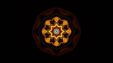 Psikedelik Kaleydoskop Patlaması simetrik kaleydoskop şekilleri patlıyor ve canlı renklerle beatendly döngülerde şekil değiştiriyor