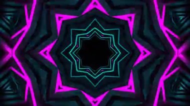 Psikedelik Kaleydoskop Patlaması simetrik kaleydoskop şekilleri patlıyor ve canlı renklerle beatendly döngülerde şekil değiştiriyor