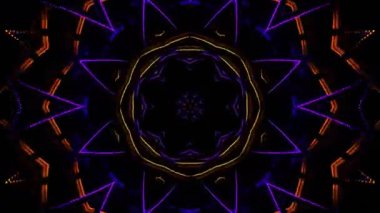 Psikedelik Kaleydoskop Patlaması simetrik kaleydoskop şekilleri patlıyor ve canlı renklerle beatendly döngülerde şekil değiştiriyor