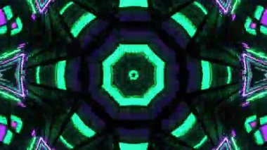 Psikedelik Kaleydoskop Patlaması simetrik kaleydoskop şekilleri patlıyor ve canlı renklerle beatendly döngülerde şekil değiştiriyor