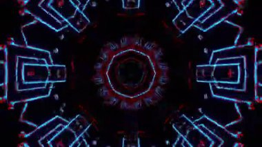 Psikedelik Kaleydoskop Patlaması simetrik kaleydoskop şekilleri patlıyor ve canlı renklerle beatendly döngülerde şekil değiştiriyor