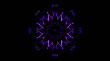 Psikedelik Kaleydoskop Patlaması simetrik kaleydoskop şekilleri patlıyor ve canlı renklerle beatendly döngülerde şekil değiştiriyor