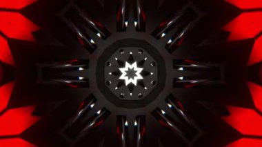 Psikedelik Kaleydoskop Patlaması simetrik kaleydoskop şekilleri patlıyor ve canlı renklerle beatendly döngülerde şekil değiştiriyor