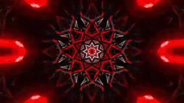 Psikedelik Kaleydoskop Patlaması simetrik kaleydoskop şekilleri patlıyor ve canlı renklerle beatendly döngülerde şekil değiştiriyor