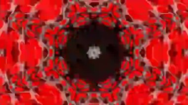 Psikedelik Kaleydoskop Patlaması simetrik kaleydoskop şekilleri patlıyor ve canlı renklerle beatendly döngülerde şekil değiştiriyor