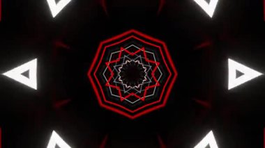 Psikedelik Kaleydoskop Patlaması simetrik kaleydoskop şekilleri patlıyor ve canlı renklerle beatendly döngülerde şekil değiştiriyor