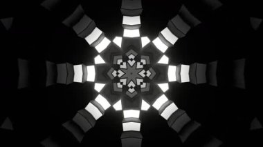 Psychedelic Kaleidoscope Burst Symmetric kaleidoscope shapes bursting and morphing with vibrant colors on beatfriendly loops