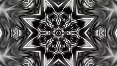 Psikedelik Kaleydoskop Patlaması simetrik kaleydoskop şekilleri patlıyor ve canlı renklerle beatendly döngülerde şekil değiştiriyor