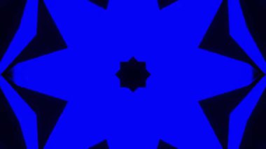 Psikedelik Kaleydoskop Patlaması simetrik kaleydoskop şekilleri patlıyor ve canlı renklerle beatendly döngülerde şekil değiştiriyor