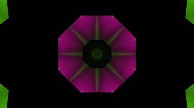 Psikedelik Kaleydoskop Patlaması simetrik kaleydoskop şekilleri patlıyor ve canlı renklerle beatendly döngülerde şekil değiştiriyor
