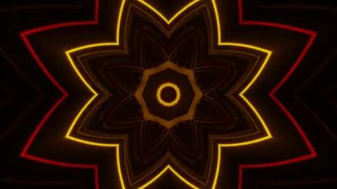 Psikedelik Kaleydoskop Patlaması simetrik kaleydoskop şekilleri patlıyor ve canlı renklerle beatendly döngülerde şekil değiştiriyor