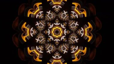 Psikedelik Kaleydoskop Patlaması simetrik kaleydoskop şekilleri patlıyor ve canlı renklerle beatendly döngülerde şekil değiştiriyor