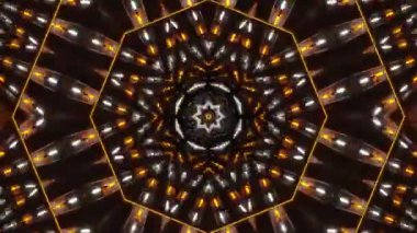 Psikedelik Kaleydoskop Patlaması simetrik kaleydoskop şekilleri patlıyor ve canlı renklerle beatendly döngülerde şekil değiştiriyor