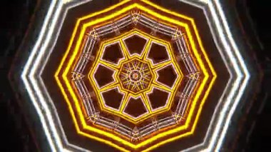 Psikedelik Kaleydoskop Patlaması simetrik kaleydoskop şekilleri patlıyor ve canlı renklerle beatendly döngülerde şekil değiştiriyor