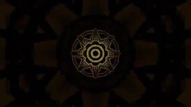 Psikedelik Kaleydoskop Patlaması simetrik kaleydoskop şekilleri patlıyor ve canlı renklerle beatendly döngülerde şekil değiştiriyor