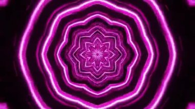Psikedelik Kaleydoskop Patlaması simetrik kaleydoskop şekilleri patlıyor ve canlı renklerle beatendly döngülerde şekil değiştiriyor