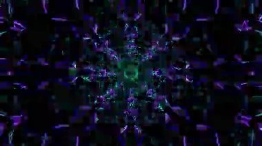 Psikedelik Kaleydoskop Patlaması simetrik kaleydoskop şekilleri patlıyor ve canlı renklerle beatendly döngülerde şekil değiştiriyor