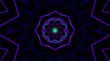 Psychedelic Kaleidoscope Burst Symmetric kaleidoscope shapes bursting and morphing with vibrant colors on beatfriendly loops