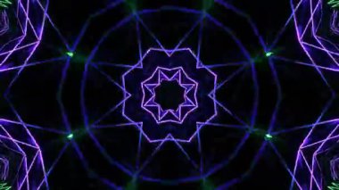 Psychedelic Kaleidoscope Burst Symmetric kaleidoscope shapes bursting and morphing with vibrant colors on beatfriendly loops