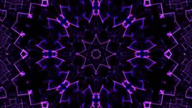 Psikedelik Kaleydoskop Patlaması simetrik kaleydoskop şekilleri patlıyor ve canlı renklerle beatendly döngülerde şekil değiştiriyor