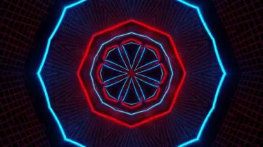 Psikedelik Kaleydoskop Patlaması simetrik kaleydoskop şekilleri patlıyor ve canlı renklerle beatendly döngülerde şekil değiştiriyor