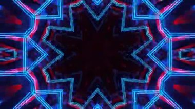 Psychedelic Kaleidoscope Burst Symmetric kaleidoscope shapes bursting and morphing with vibrant colors on beatfriendly loops