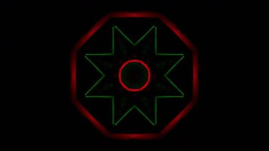 Psikedelik Kaleydoskop Patlaması simetrik kaleydoskop şekilleri patlıyor ve canlı renklerle beatendly döngülerde şekil değiştiriyor