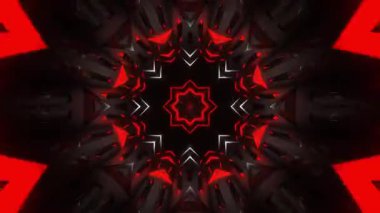 Psikedelik Kaleydoskop Patlaması simetrik kaleydoskop şekilleri patlıyor ve canlı renklerle beatendly döngülerde şekil değiştiriyor
