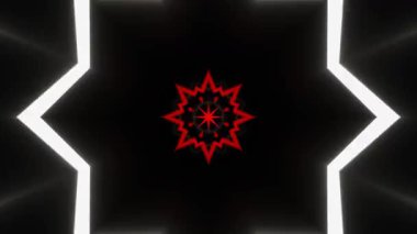 Psikedelik Kaleydoskop Patlaması simetrik kaleydoskop şekilleri patlıyor ve canlı renklerle beatendly döngülerde şekil değiştiriyor